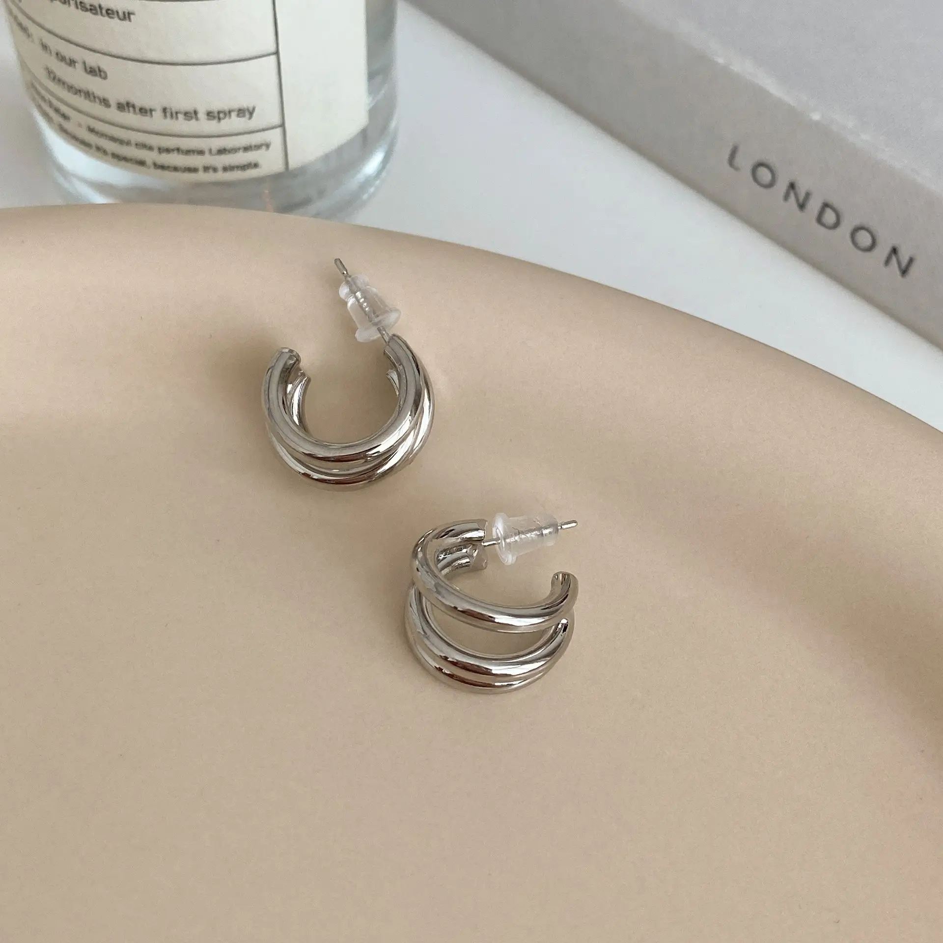 925 Silver French Circle Earrings for Women