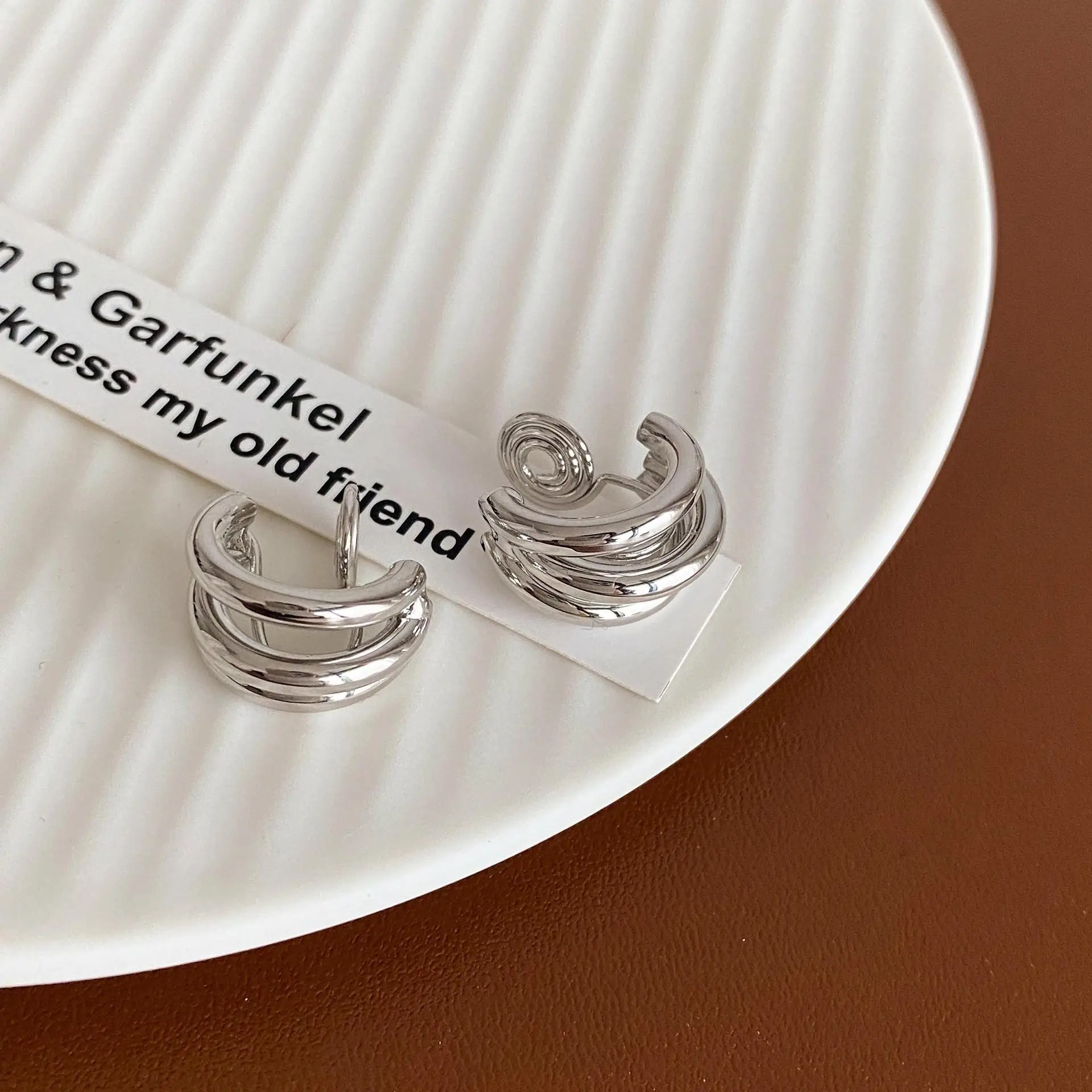 925 Silver French Circle Earrings for Women