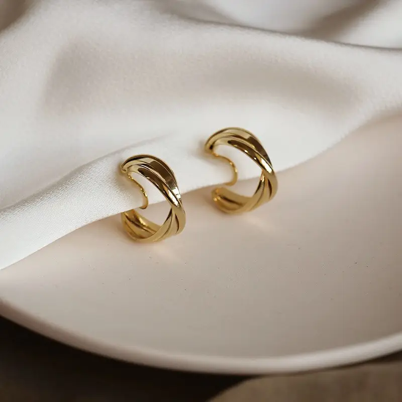 925 Silver French Circle Earrings for Women