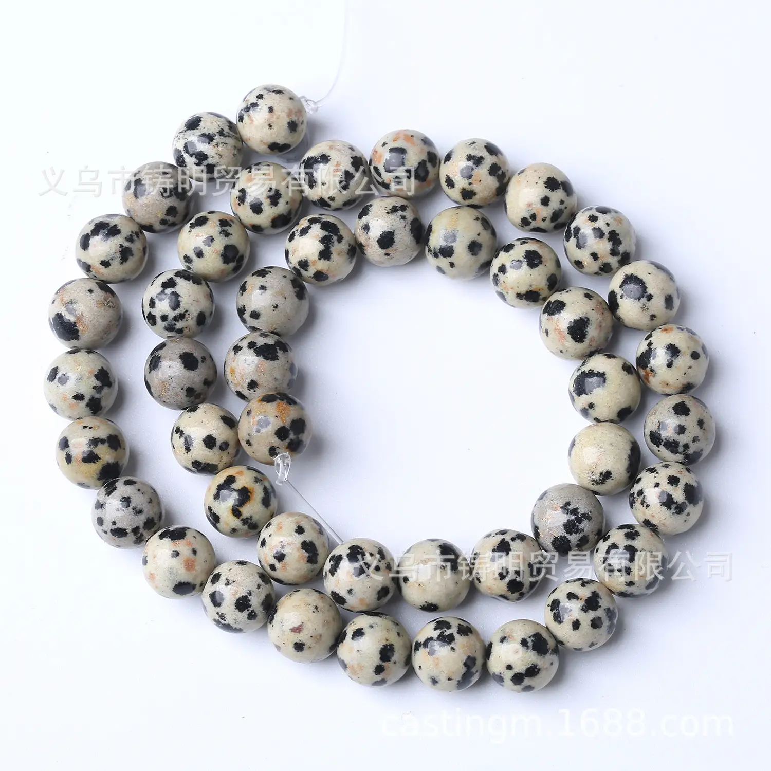 Spotted Stone Round Beads Bracelet Necklace DIY Beaded Jewelry - Image 5