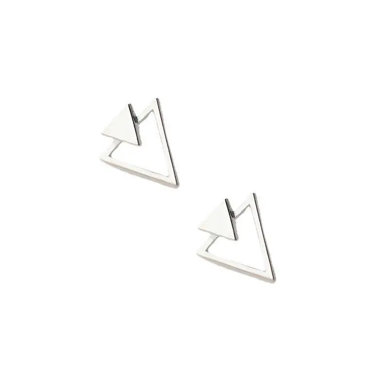 S925 Silver Triangle Earrings for Women - Image 6