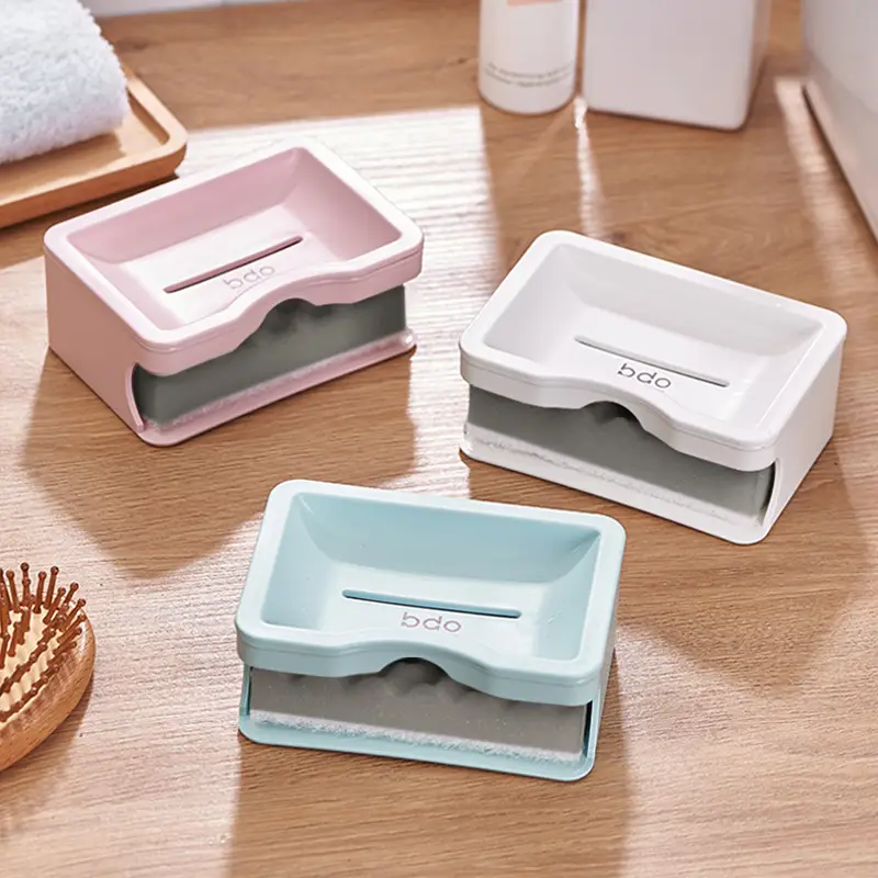Japanese Style Drying Soap Box with Sponge Double Layer - Image 5