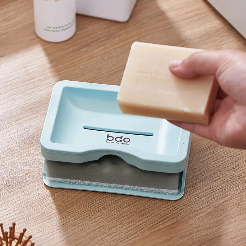 Japanese Style Drying Soap Box with Sponge Double Layer - Image 6