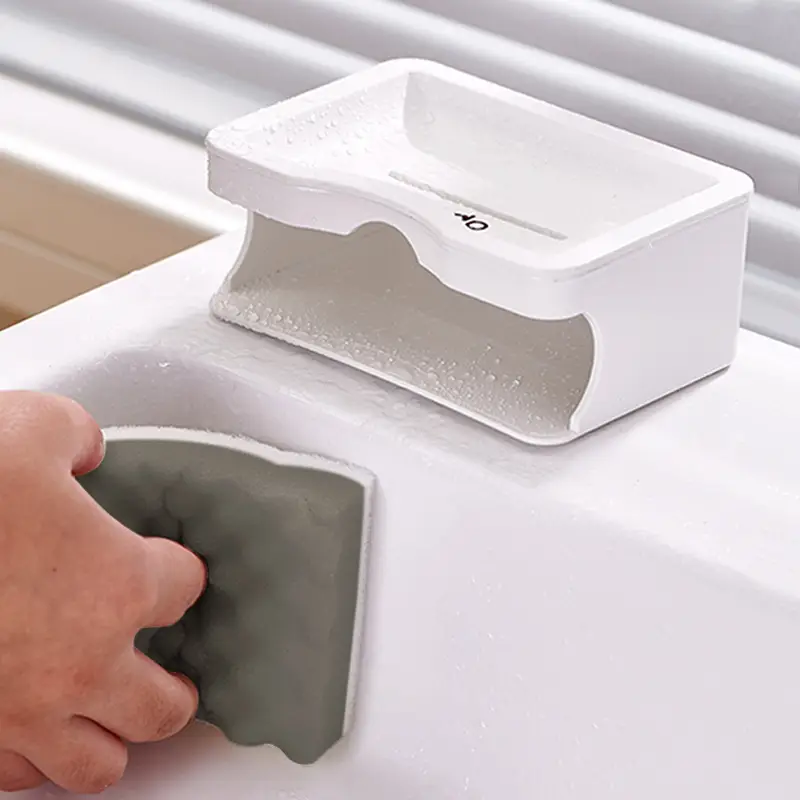 Japanese Style Drying Soap Box with Sponge Double Layer - Image 7