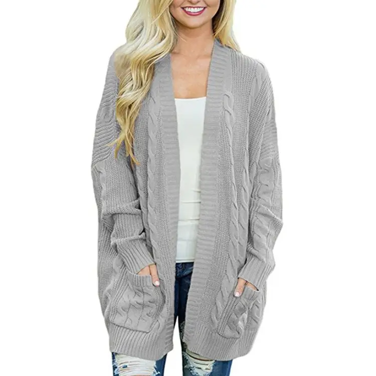 Women's 2024 Cardigan Sweater Green Twist Knit Medium Long - Image 2