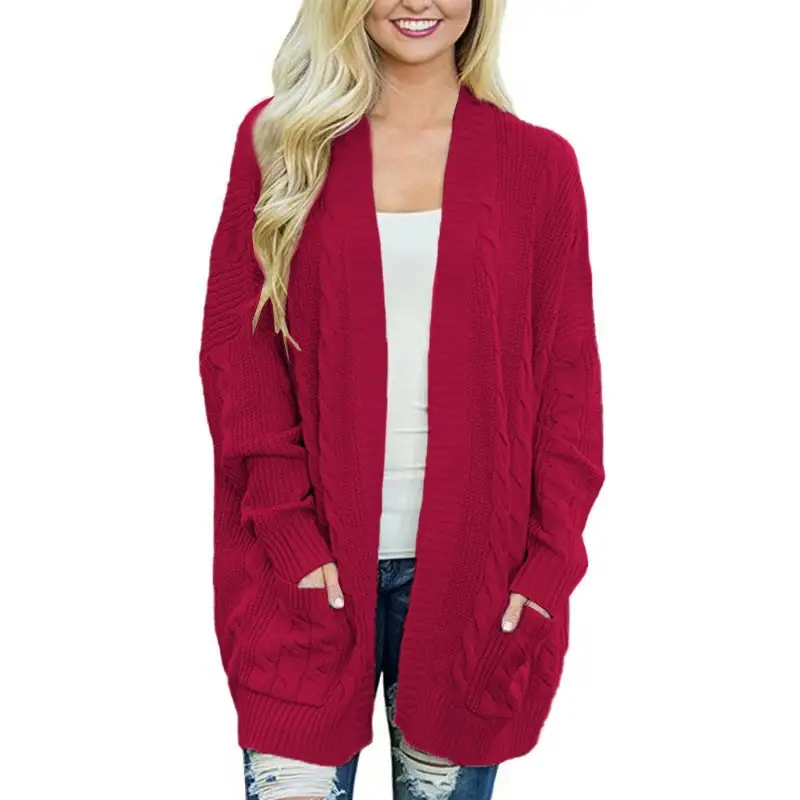 Women's 2024 Cardigan Sweater Green Twist Knit Medium Long - Image 7