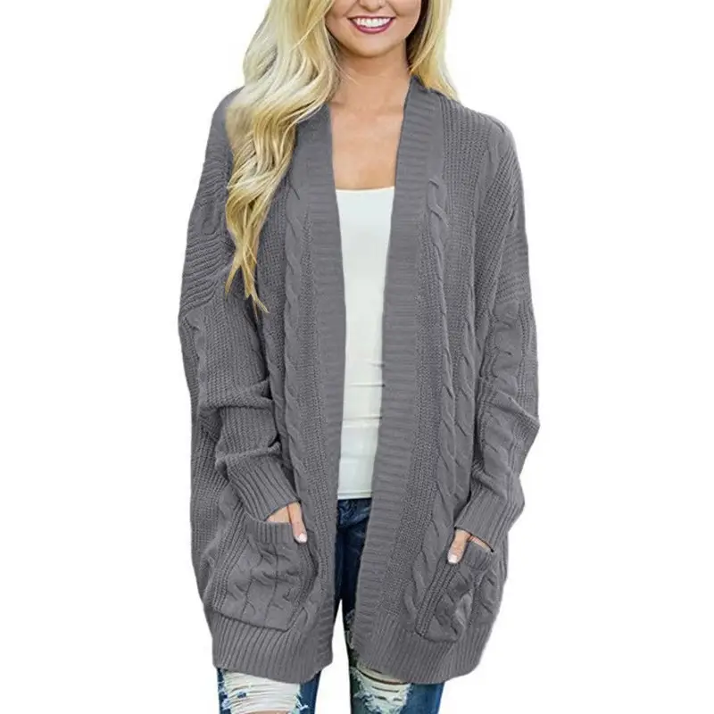 Women's 2024 Cardigan Sweater Green Twist Knit Medium Long - Image 5
