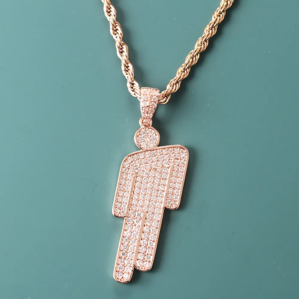 Trendy Villain Hip Hop Necklace with Zircon Tilted Head - Image 5