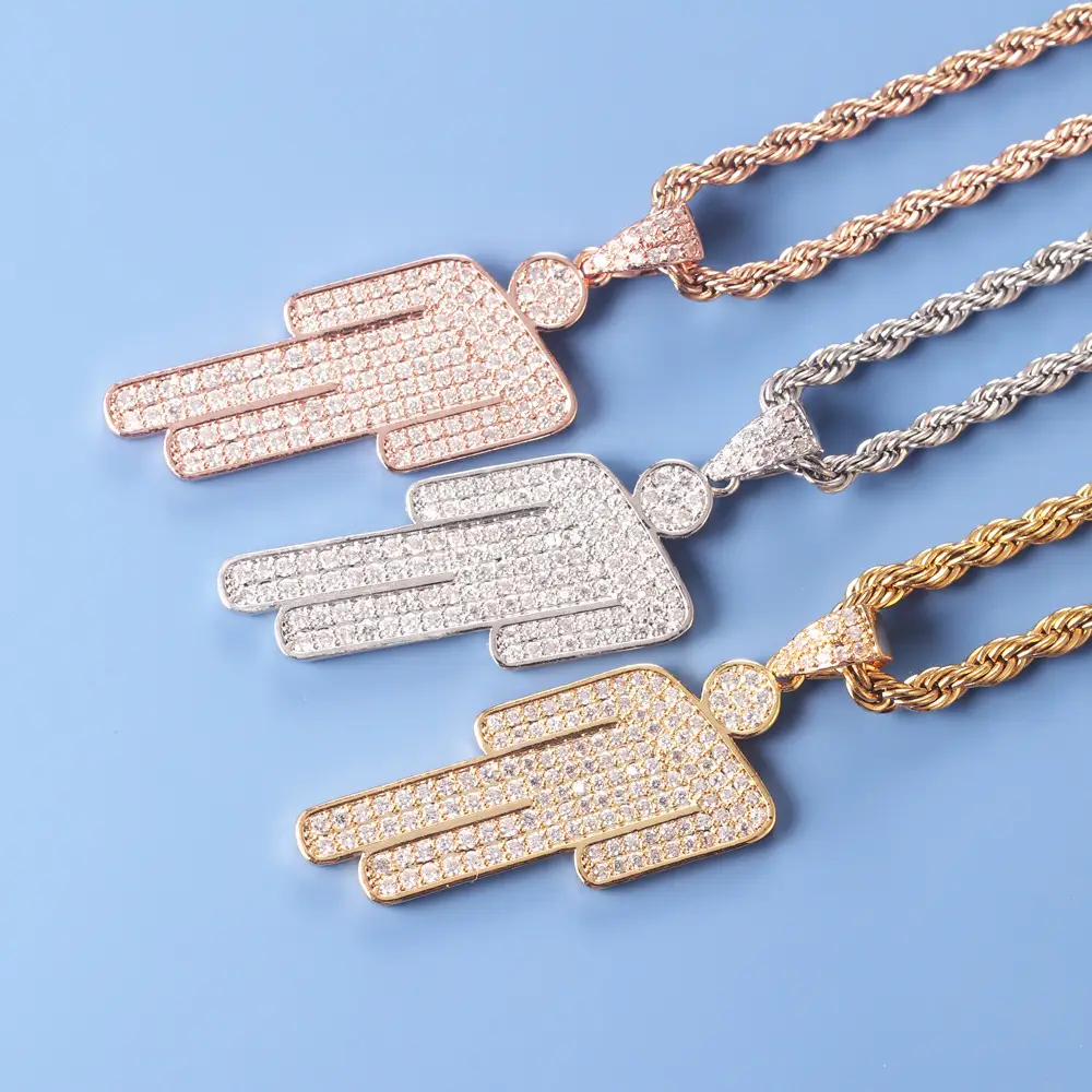 Trendy Villain Hip Hop Necklace with Zircon Tilted Head - Image 7