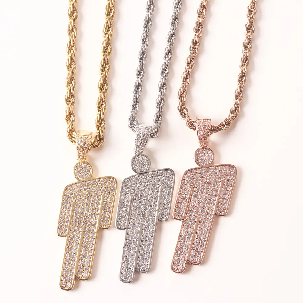 Trendy Villain Hip Hop Necklace with Zircon Tilted Head - Image 8