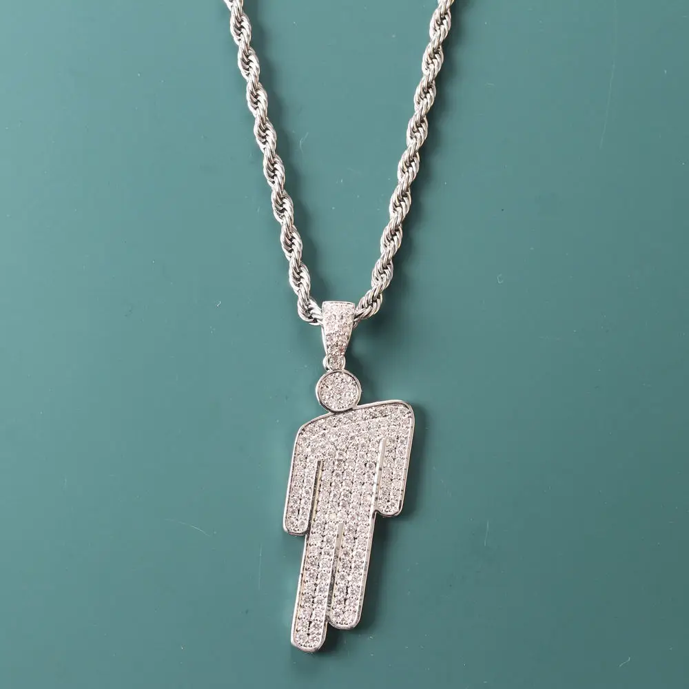 Trendy Villain Hip Hop Necklace with Zircon Tilted Head - Image 2