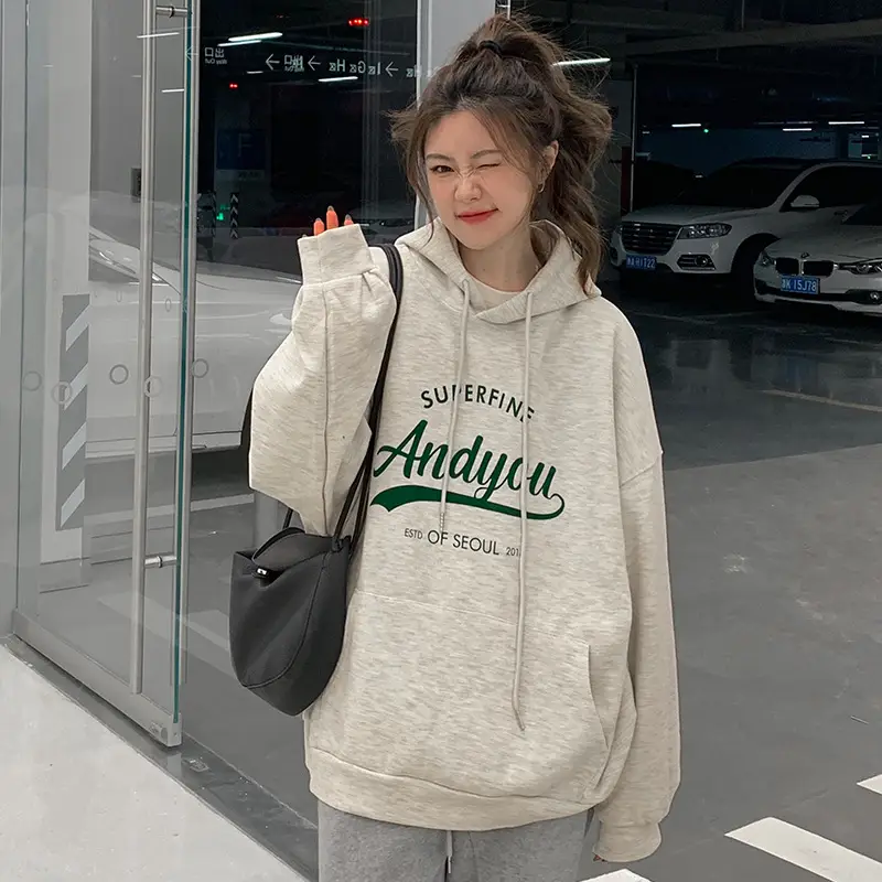 Women's 2023 Hooded Sweatshirt Oversize American Retro Loose - Image 5