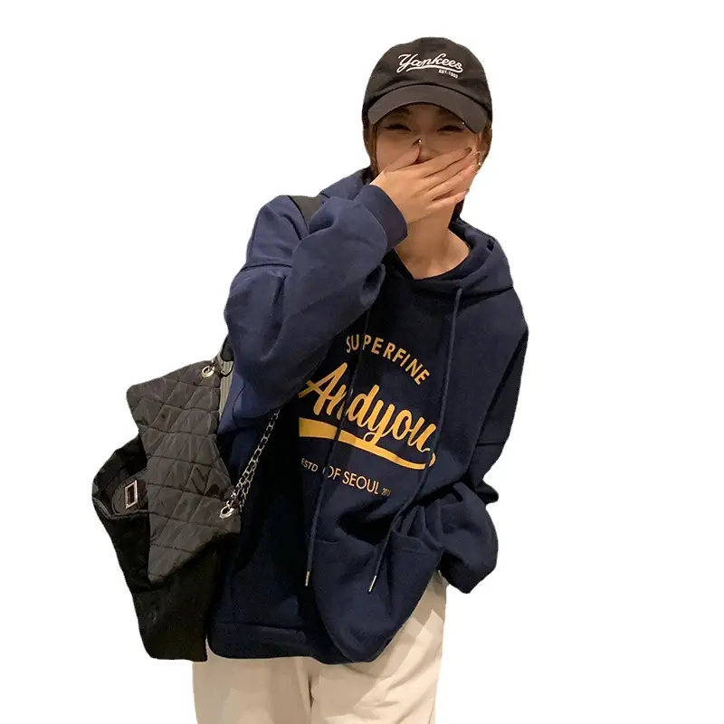 Women's 2023 Hooded Sweatshirt Oversize American Retro Loose - Image 6
