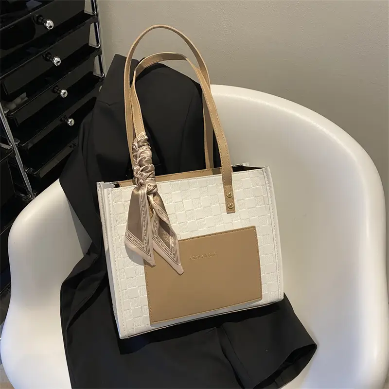 Silk Scarf Decorative Elegant Commuter Bag for Women 2022 Autumn and Winter New Style This Year's Popular Foreign Style Shoulder Tote Bag - Image 5