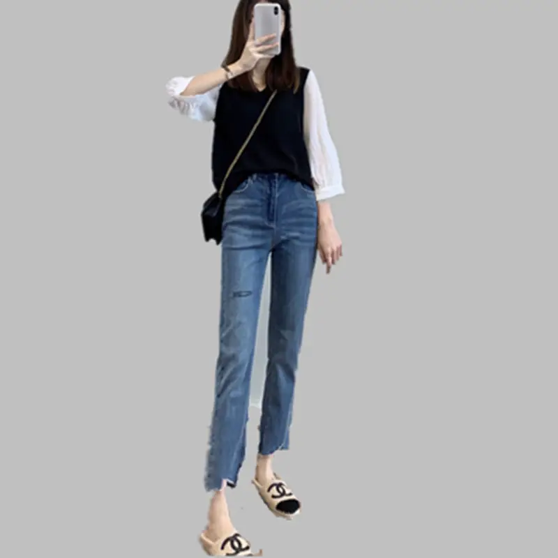 Black V-Neck Chiffon Shirt for Women Plus Size