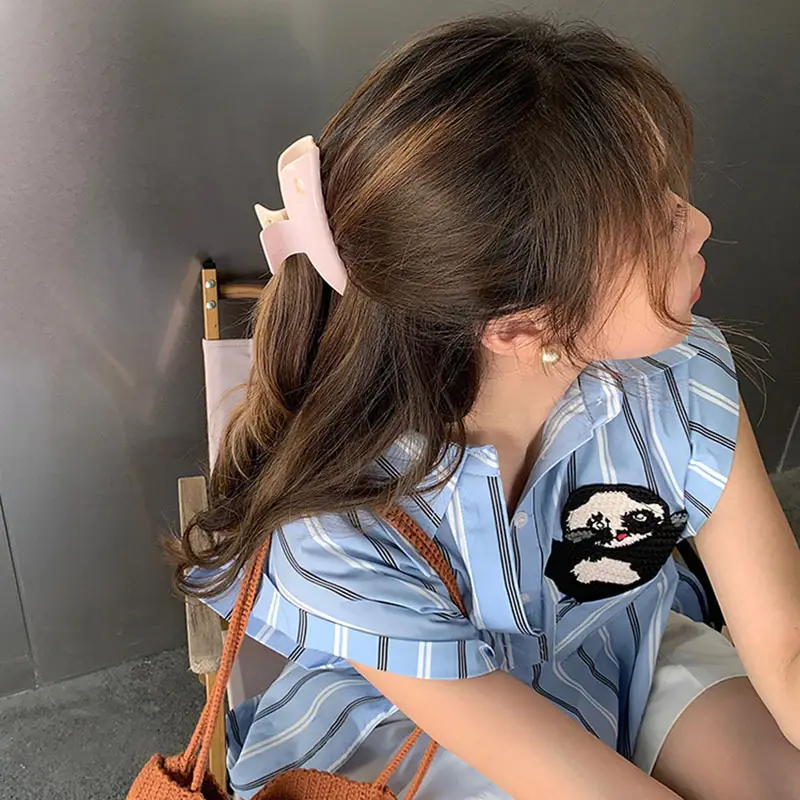 Light Blue Hair Clip Large Elegant Korean Style - Image 3
