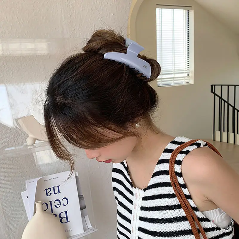 Light Blue Hair Clip Large Elegant Korean Style - Image 4