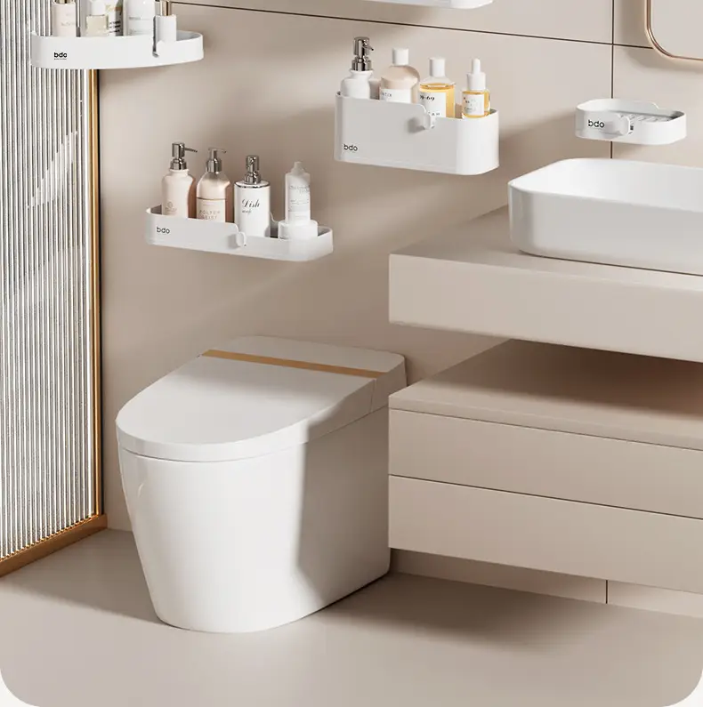 Triangular Wall Shelf for Bathroom Storage No-Drill Installation — feature 16