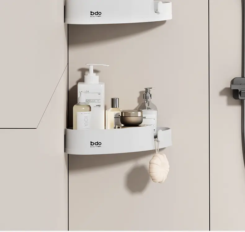 Triangular Wall Shelf for Bathroom Storage No-Drill Installation — feature 7