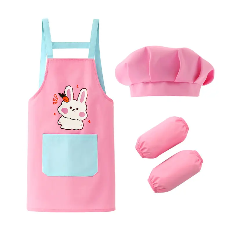Waterproof Baby Apron with Hood & Gloves Set