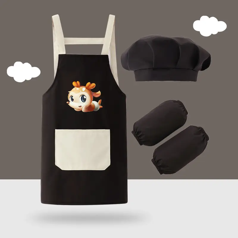 Waterproof Baby Apron with Hood & Gloves Set