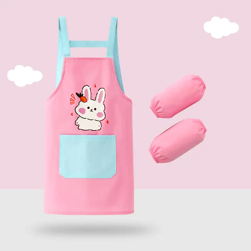 Waterproof Baby Apron with Hood & Gloves Set