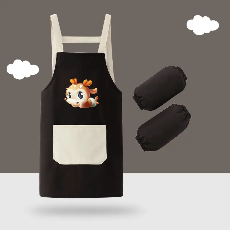 Waterproof Baby Apron with Hood & Gloves Set