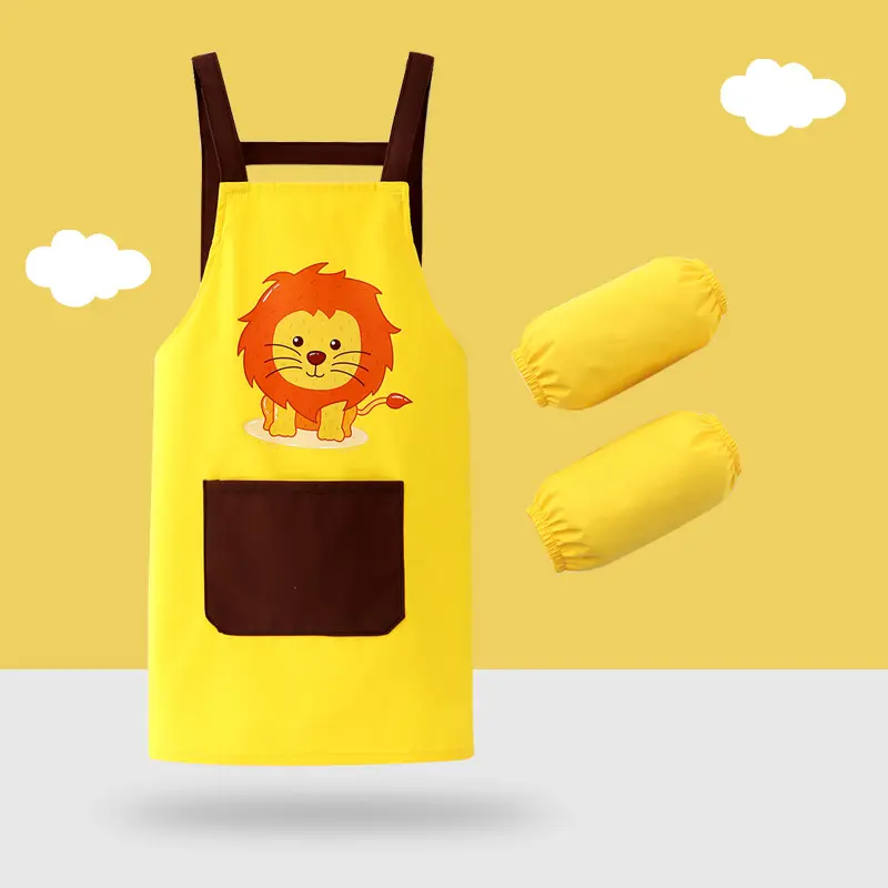 Waterproof Baby Apron with Hood & Gloves Set