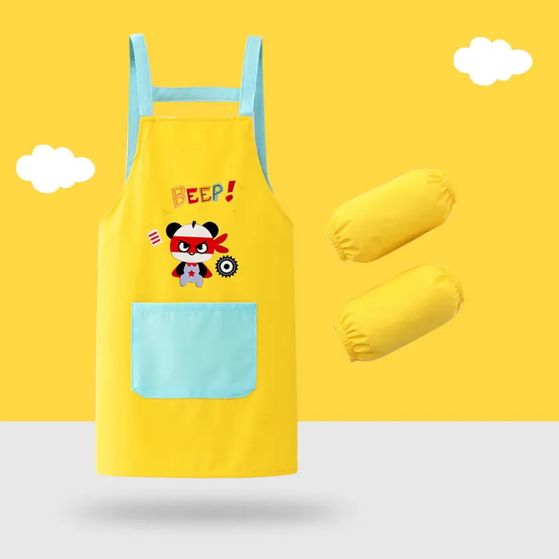 Waterproof Baby Apron with Hood & Gloves Set