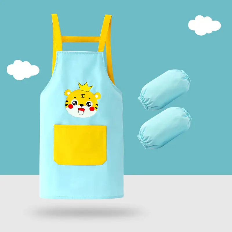 Waterproof Baby Apron with Hood & Gloves Set