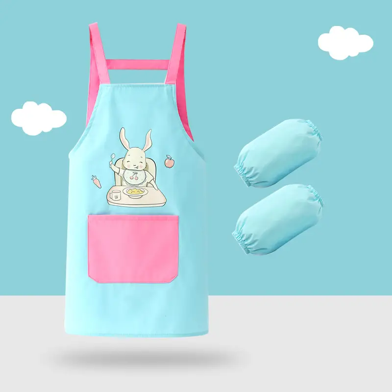 Waterproof Baby Apron with Hood & Gloves Set