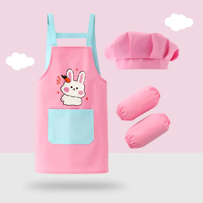 Waterproof Baby Apron with Hood & Gloves Set