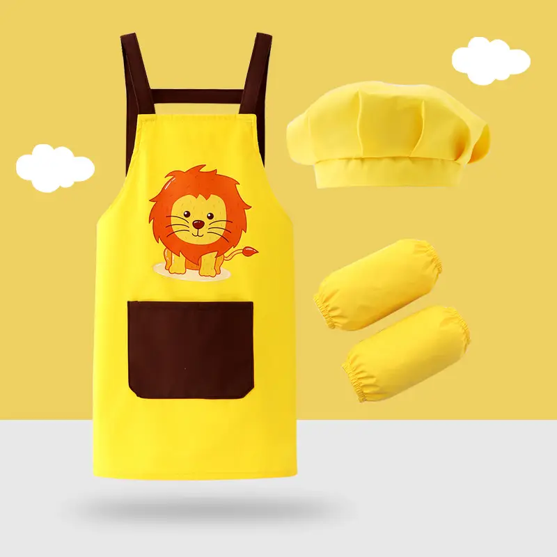 Waterproof Baby Apron with Hood & Gloves Set