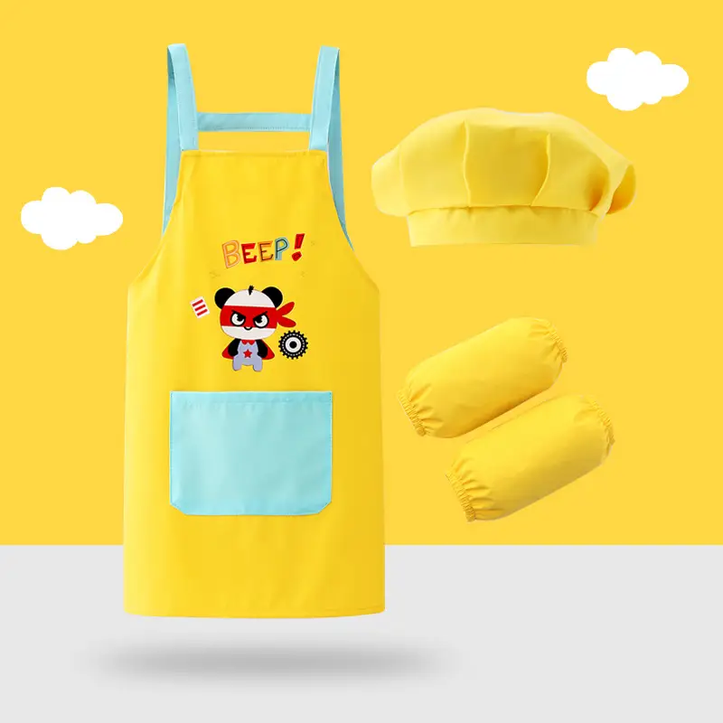Waterproof Baby Apron with Hood & Gloves Set