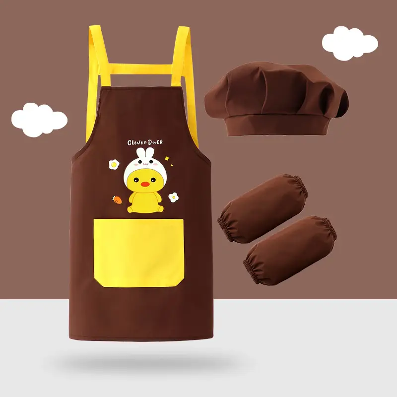 Waterproof Baby Apron with Hood & Gloves Set