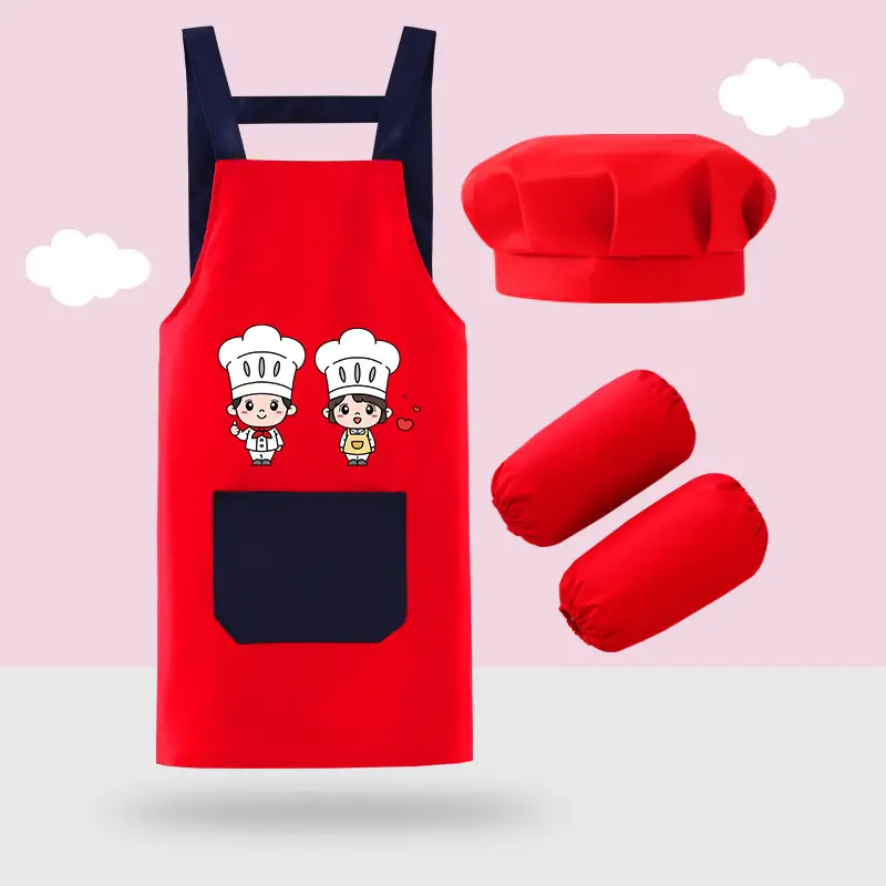 Waterproof Baby Apron with Hood & Gloves Set