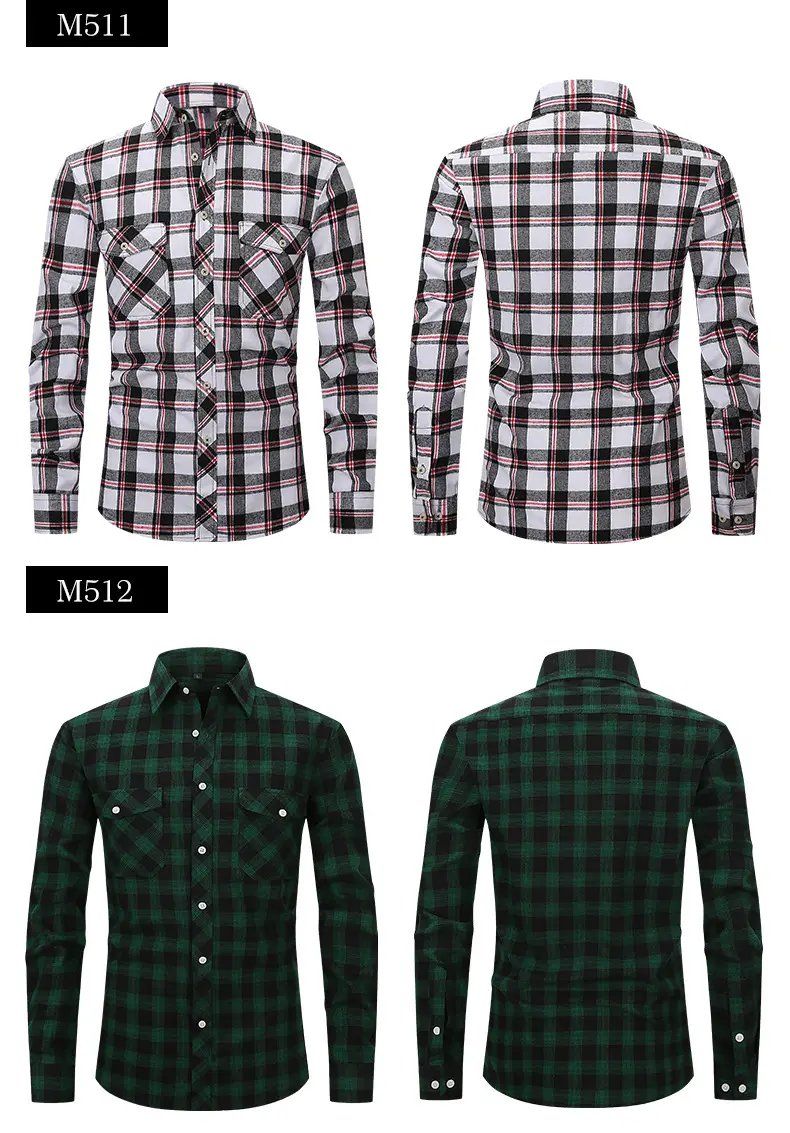 Men's Brushed Plaid Flannel Shirt Dark Blue Rice — feature 19