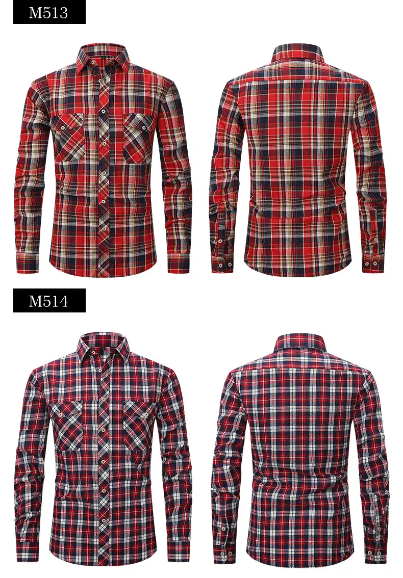 Men's Brushed Plaid Flannel Shirt Dark Blue Rice — feature 20