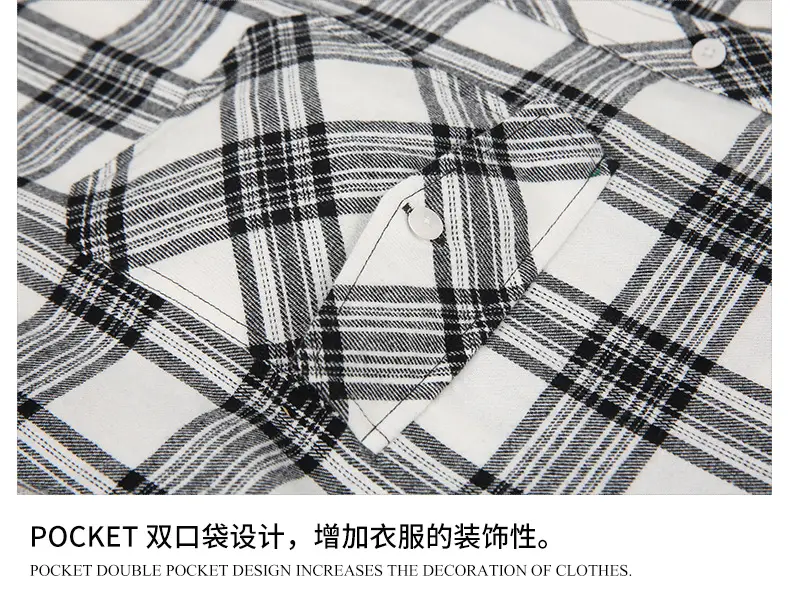 Men's Brushed Plaid Flannel Shirt Dark Blue Rice — feature 24