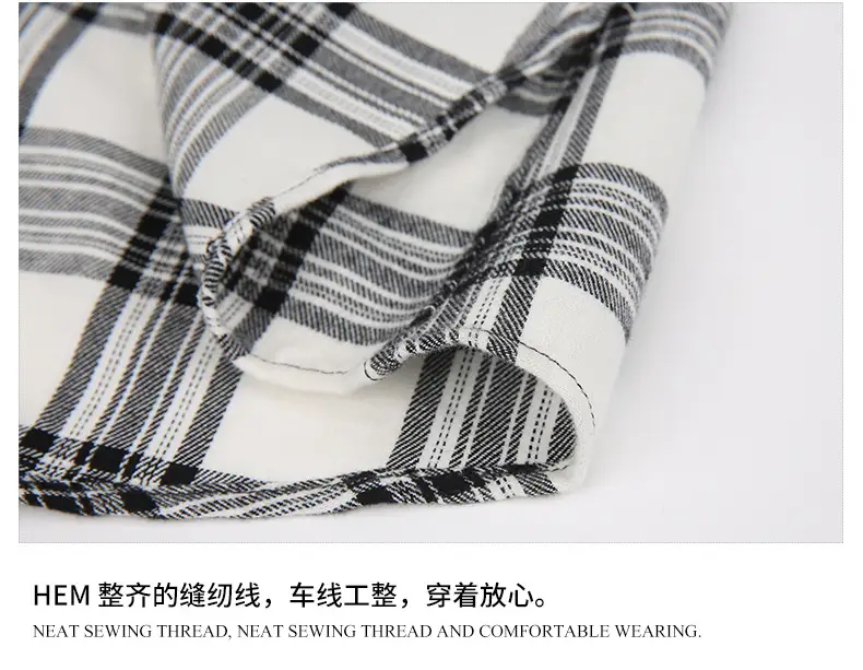 Men's Brushed Plaid Flannel Shirt Dark Blue Rice — feature 26