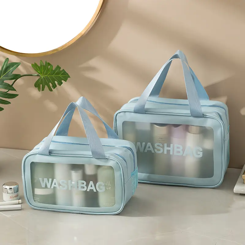 Portable Waterproof Cosmetic Storage Bag Pink 21x31x15cm - Image 10