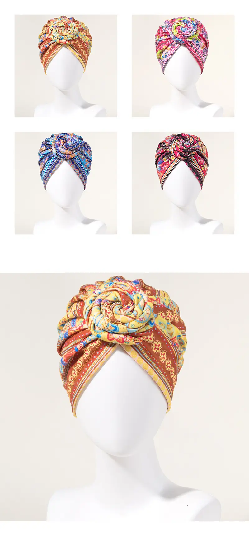 Blue Floral Donut Headband for Girls — feature 3