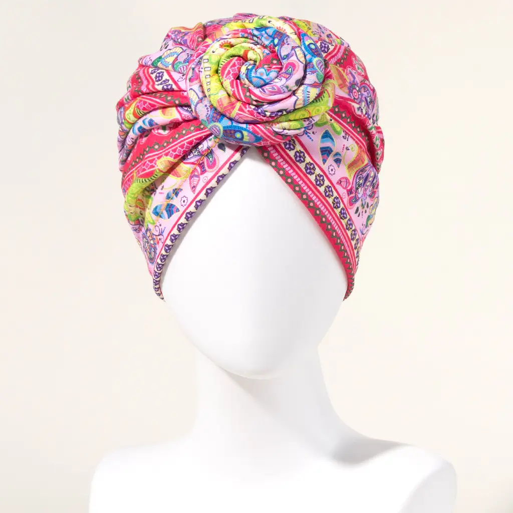 Blue Floral Donut Headband for Girls - Image 2