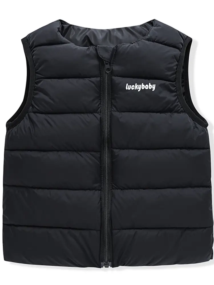 2025 Autumn Kids Down Cotton Vest Blue Pink Yellow - Image 10