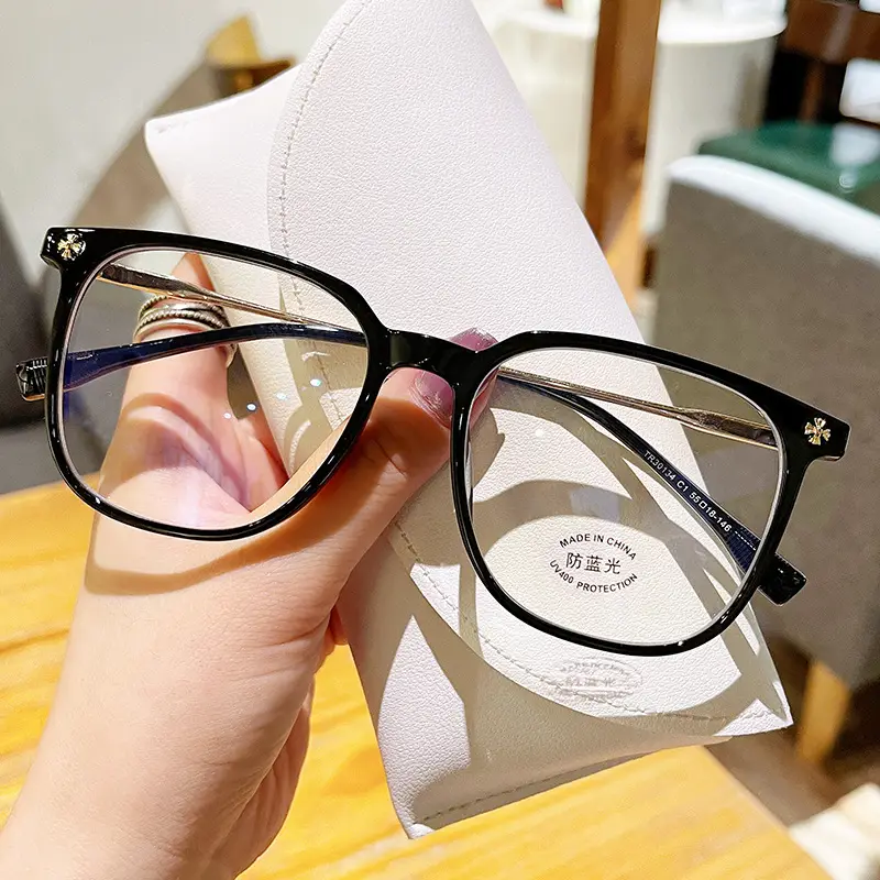 Anti-Blue Light Glasses Korean Style Slim Frame Large - Image 4
