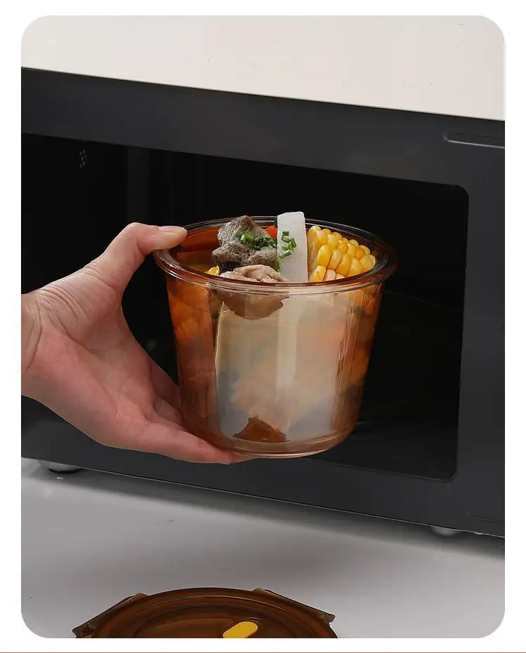 Amber Soup Bowl Microwave Heating Lunch Box — feature 7