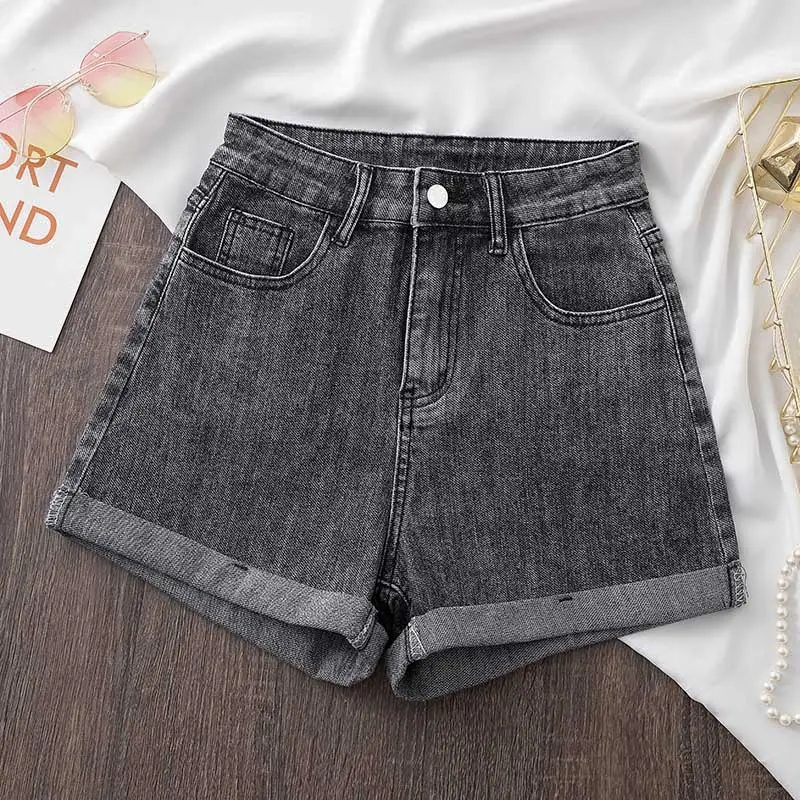 Women Denim Shorts High Waist Slimming Casual - Image 3