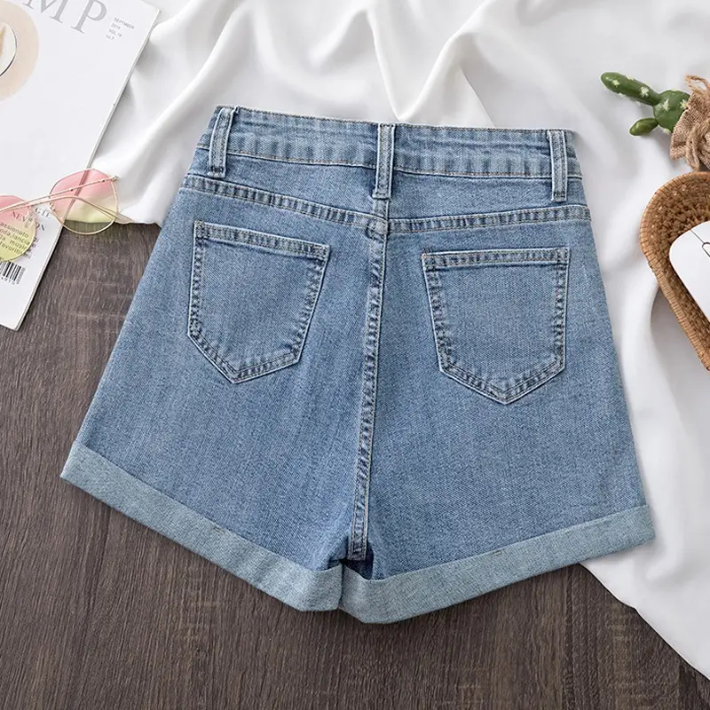 Women Denim Shorts High Waist Slimming Casual - Image 6
