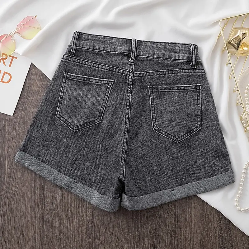 Women Denim Shorts High Waist Slimming Casual - Image 7