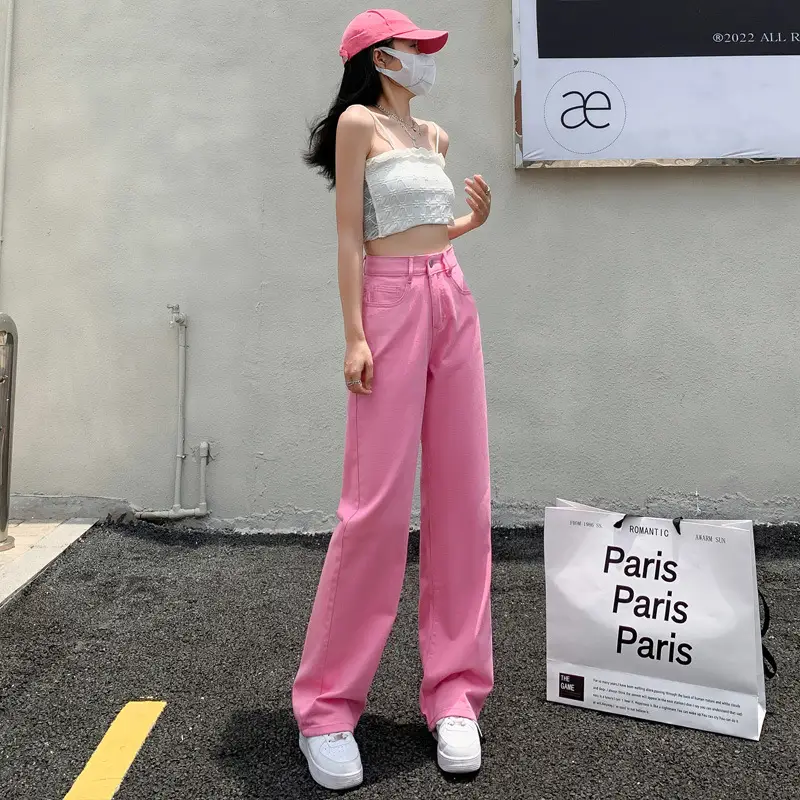 Wide Leg Jeans Women Summer High Waist Loose Slimming - Image 2